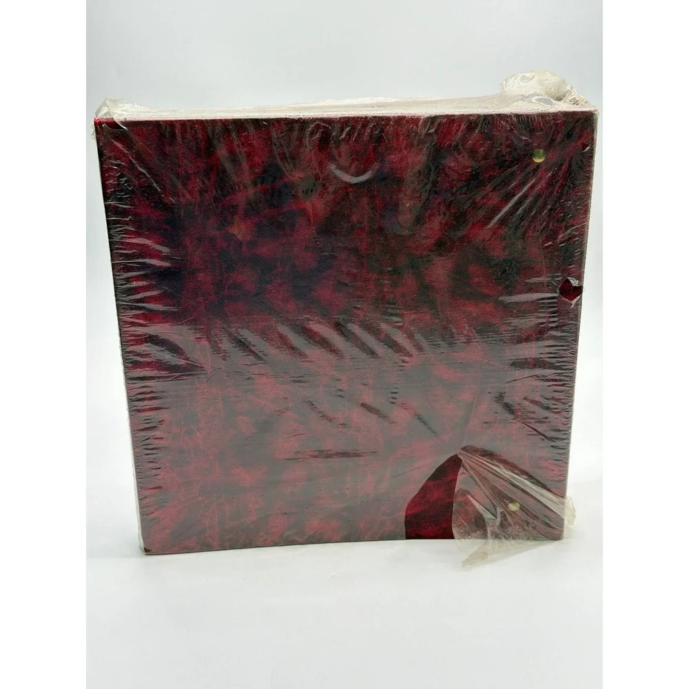 Vintage Burgundy Marbled Faux Leather Photo Album Gold Foil Made in USA NIP